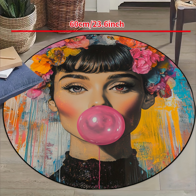 Bubble Gum Machine - Tappeto Rotondo con Donna Graffiti e